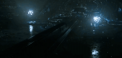 Dark Room With Light Shining Through Walls GIF