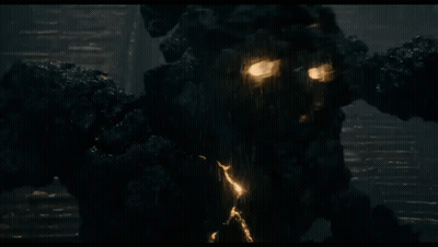 Dark Room With Statue Emitting Light GIF