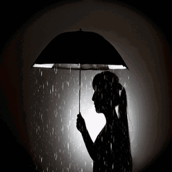 Dark Sad Trippy Umbrella Rain GIF