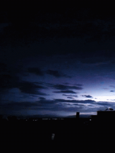 Dark Sky With Lightning Bolt GIF