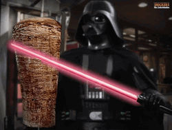 Dark Vader Slicing Shawarma Meat GIF