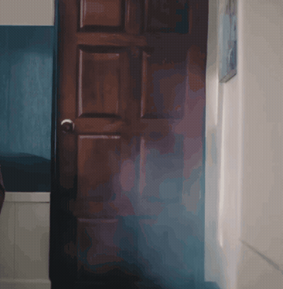 Dark Wooden Door With White Knob Open