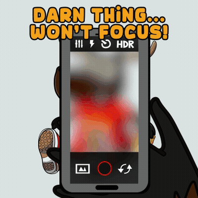 Darn Thing Won't Focus Phone Sticker GIF