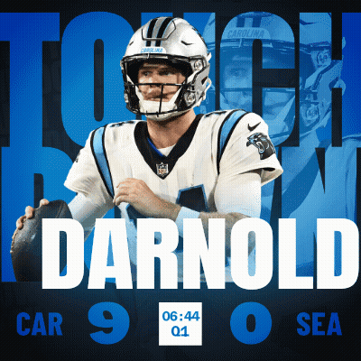 Darnold Is Playing For The Carolina Panthers And Is Holding A Football GIF