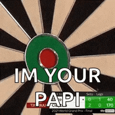 Dart Board Saying I'm Your Papi GIF