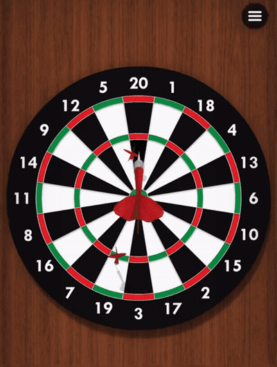 Dart Board With Red Dart In Center GIF
