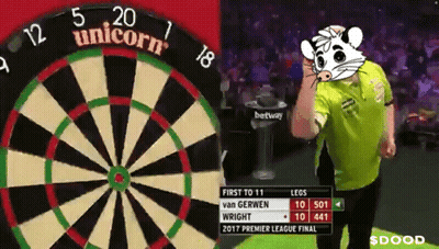 Dart Board With Unicorn Written On Top GIF