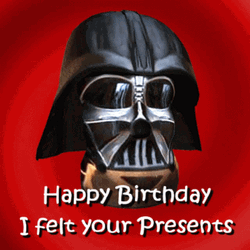 Dart Vader Head Star Wars Happy Birthday GIF