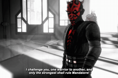 Darth Maul Challenges Warrior Mandalore GIF