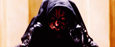 Darth Maul Close Up With Black Hood GIF