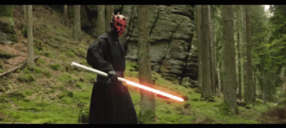 Darth Maul Double-Bladed Lightsaber Forest GIF