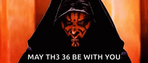 Darth Maul From Star Wars Is Wearing A Black Hood And Has A Red Face Painted On It . GIF