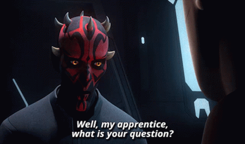 Darth Maul Is Talking To A Man With A Question GIF