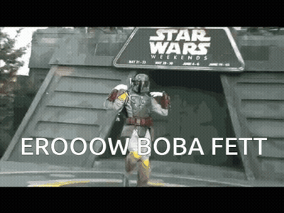 Darth Vader And Boba Fett In Hallway GIF
