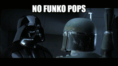 Darth Vader And Boba Fett Looking At Each Other No Funko Pops GIF