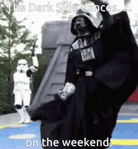 Darth Vader And Stormtroopers Are Dancing On The Weekend GIF