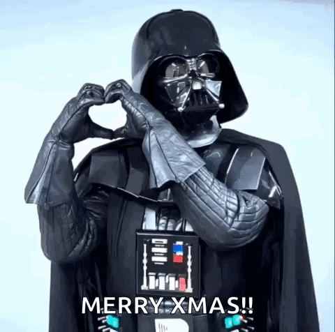 Darth Vader Making Heart Merry Xmas GIF