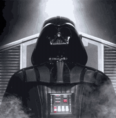 Darth Vader From Star Wars Is Surrounded By Smoke And Says " Is That You " On His Face GIF