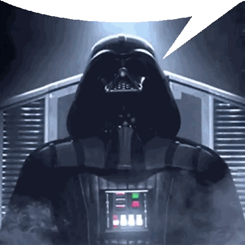 Darth Vader From Star Wars With A Speech Bubble Above Him Sticker