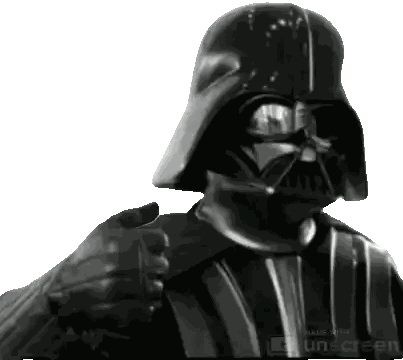 Darth Vader Giving A Thumbs Up On A Screen Made With Unscreen Sticker