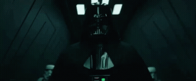 Darth Vader Giving Middle Finger In Dark Hallway GIF