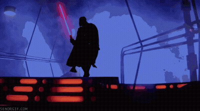 Darth Vader Holding Red Lightsaber GIF