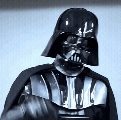 Darth Vader In Black Helmet And Cloak GIF