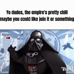 Darth Vader Is Giving The Middle Finger While Wearing A Mask . GIF