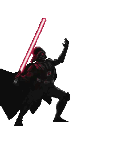 Darth Vader Is Holding A Red Light Saber In A Pixel Art Style Sticker