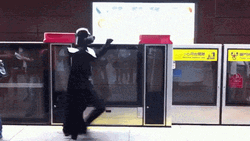 Darth Vader No On The Subway Station GIF