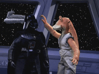 Darth Vader No With Jar Jar Binks GIF