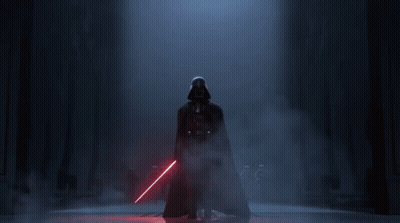 Darth Vader 'S Face Is Shown In A Dark Background GIF