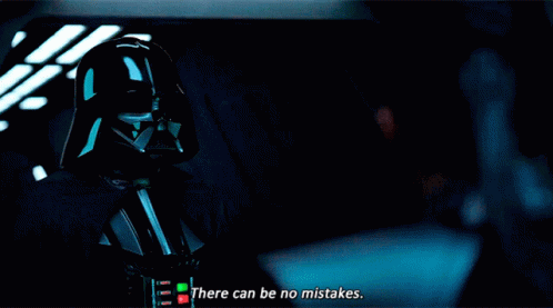 Darth Vader Says There Can Be No Mistakes In The Dark GIF