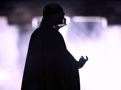 Darth Vader Silhouette In Cape And Helmet GIF