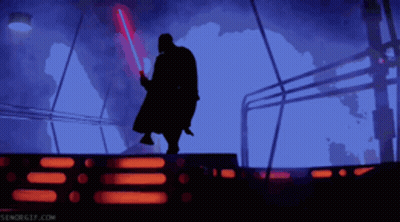 Darth Vader Silhouette With Red Lightsaber GIF