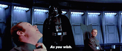 Darth Vader Standing In Front Of Man With Open Mouth GIF