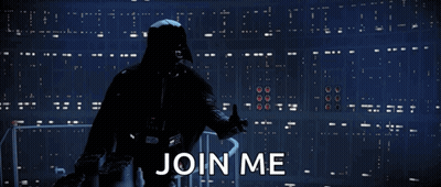 Darth Vader Standing With Join Me Text GIF