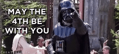 Darth Vader Statue Saying May The 4Th GIF
