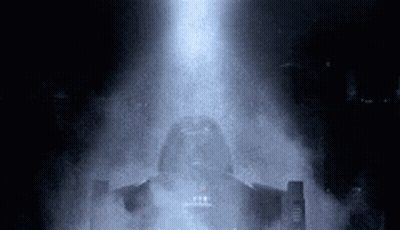 Darth Vader Surrounded By Smoke And Light GIF