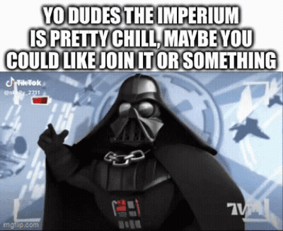 Darth Vader Thumbs Up Saying You Should Join The Imperium We Are Pretty Chill GIF