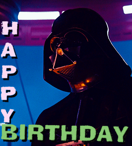 Darth Vader Helmet Happy Birthday GIF