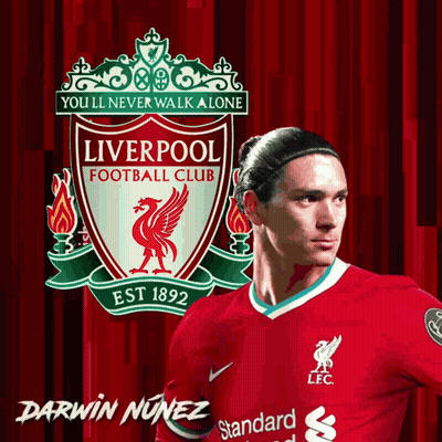 Darwin Nunez Playing For Liverpool In Red Jersey GIF