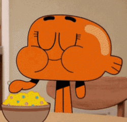 Darwin Watterson Chewing Cereal GIF