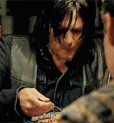 Daryl Dixon Eating Pasta GIF