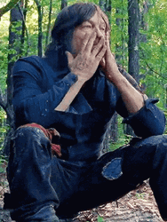 Daryl Dixon Putting Hands On Face GIF
