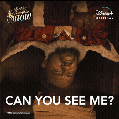 Dashing Through The Snow Poster Man Laying Upside Down GIF
