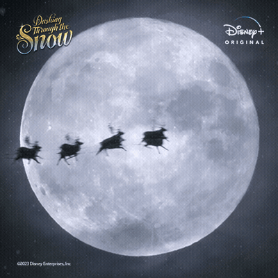 Dashing Through The Snow With Full Moon Poster GIF