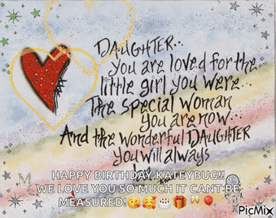 Daughter You Are Loved Birthday Card GIF