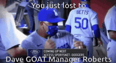 Dave Goat Manager Roberts Is Wearing A Blue Mask GIF