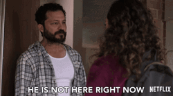 Dave's Not Here Man And Woman Talking GIF